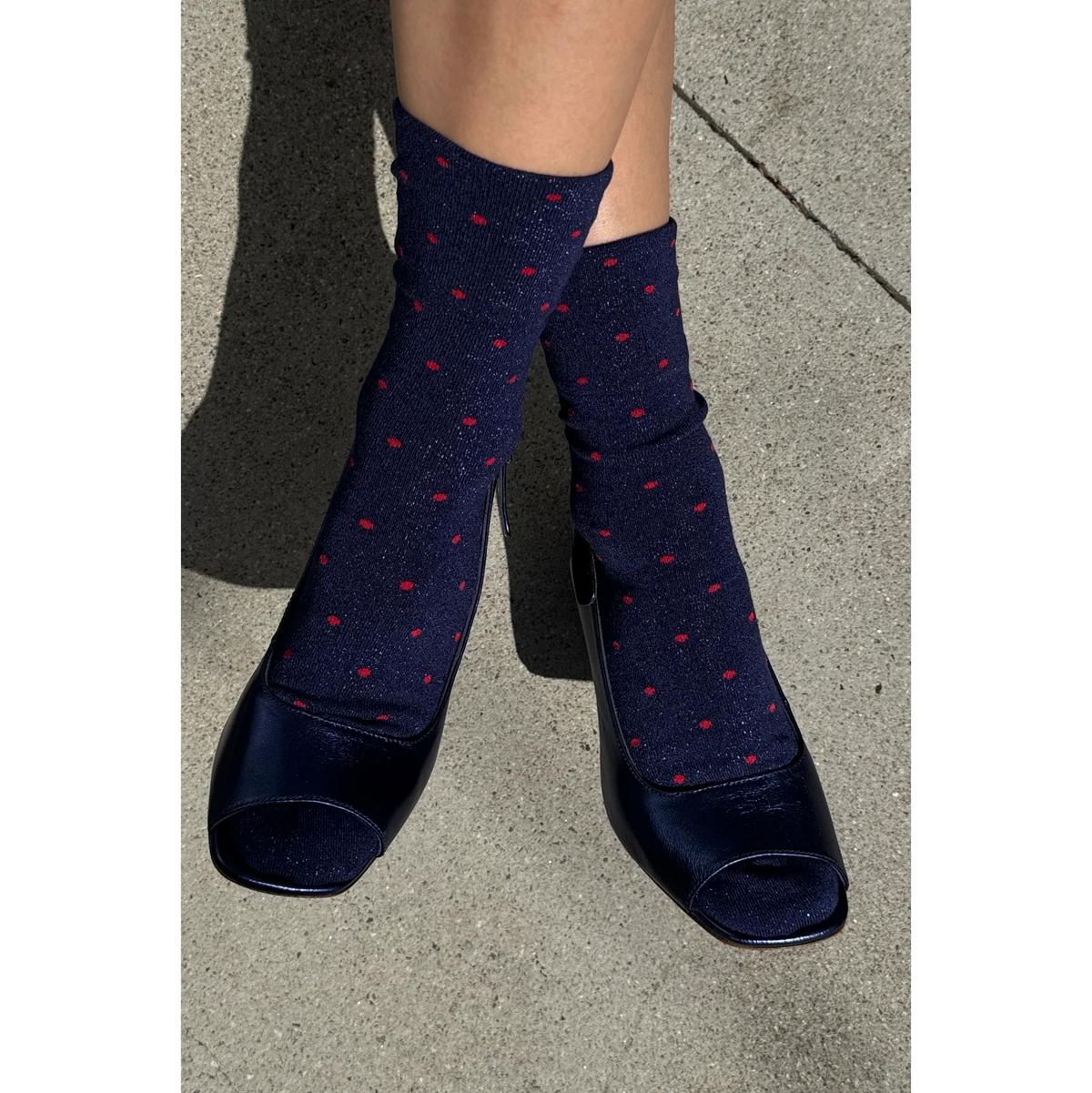 Lurex Patterned Sneaker Socks LE BON SHOPPE 