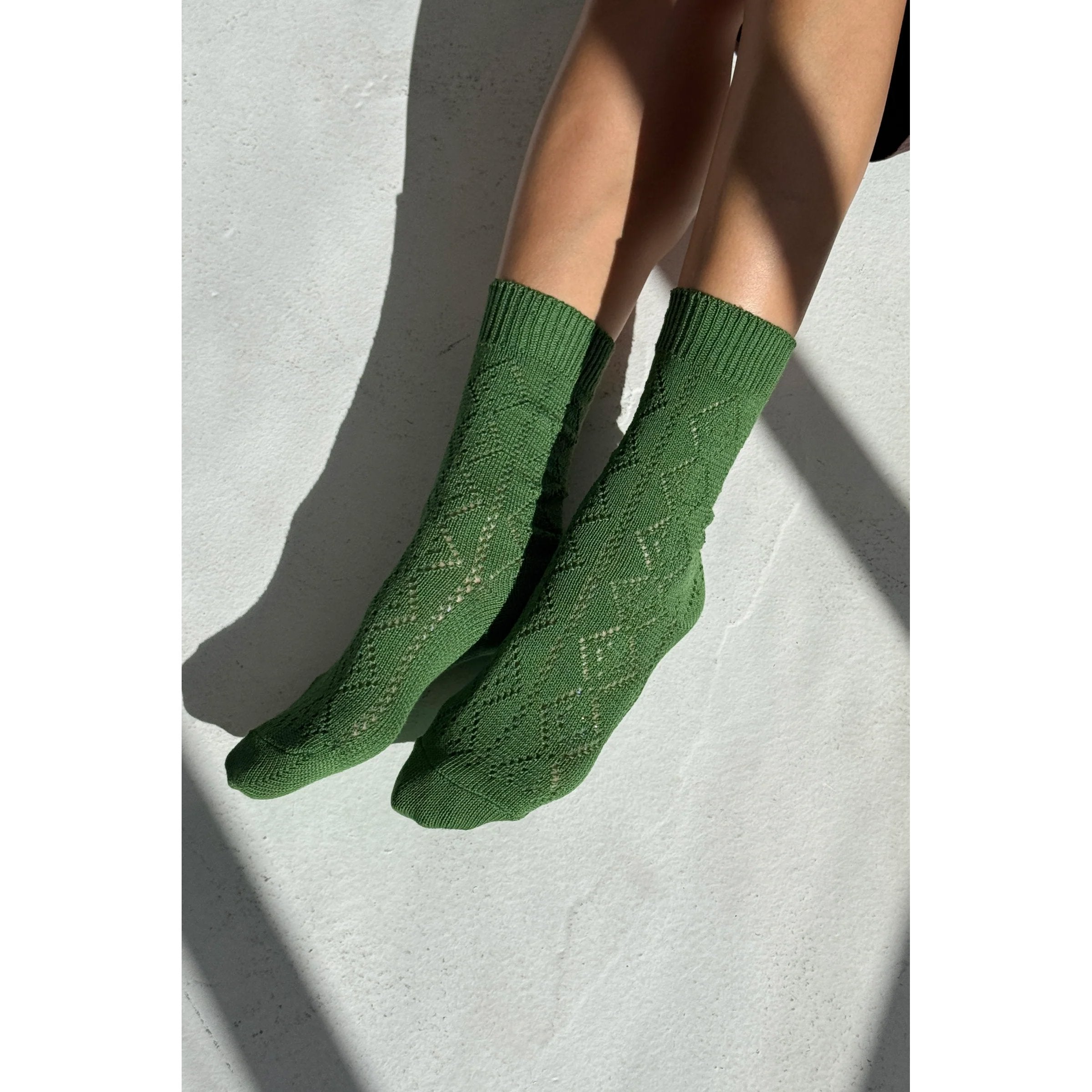Modal Eyelet Socks LE BON SHOPPE Green 