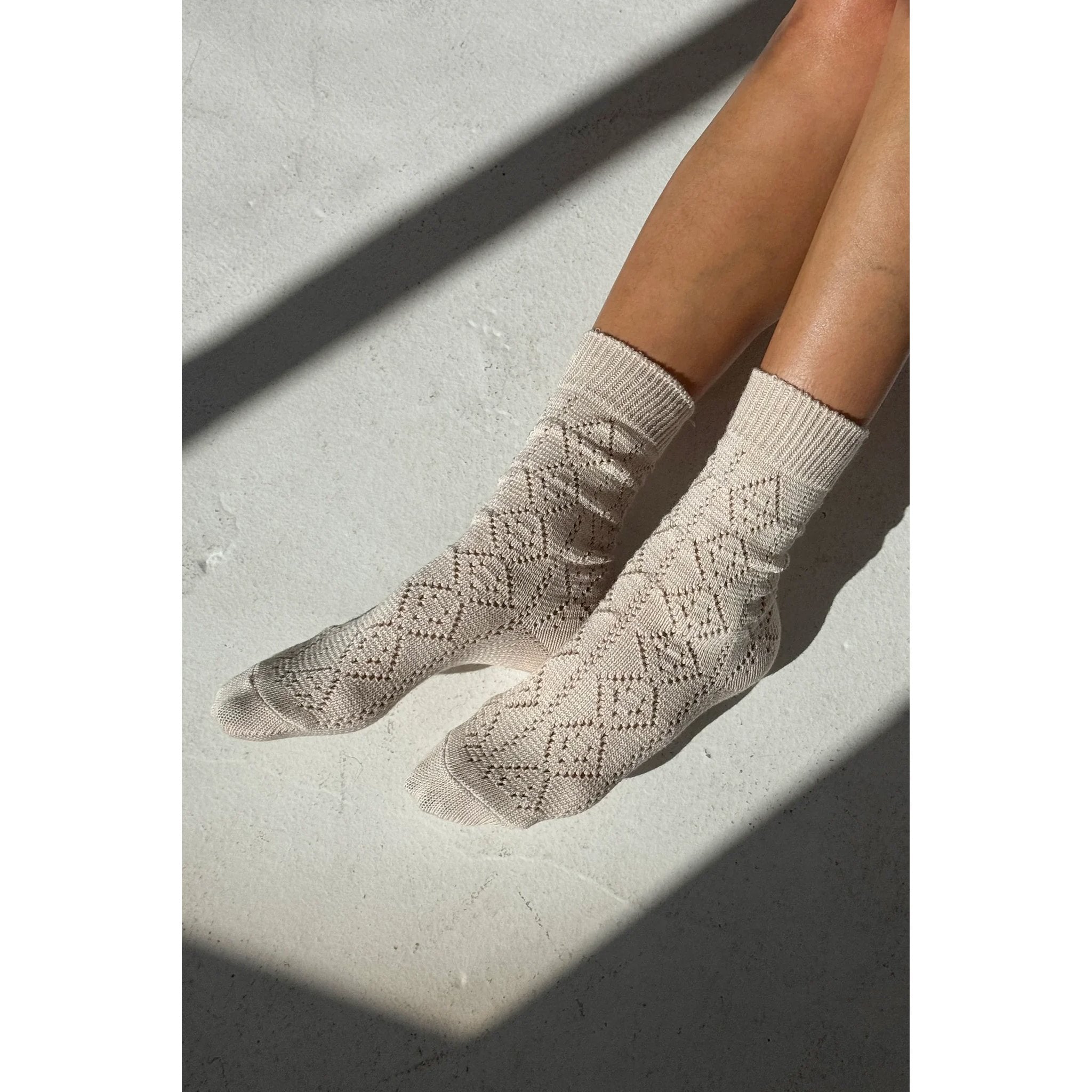 Modal Eyelet Socks LE BON SHOPPE Ivory 