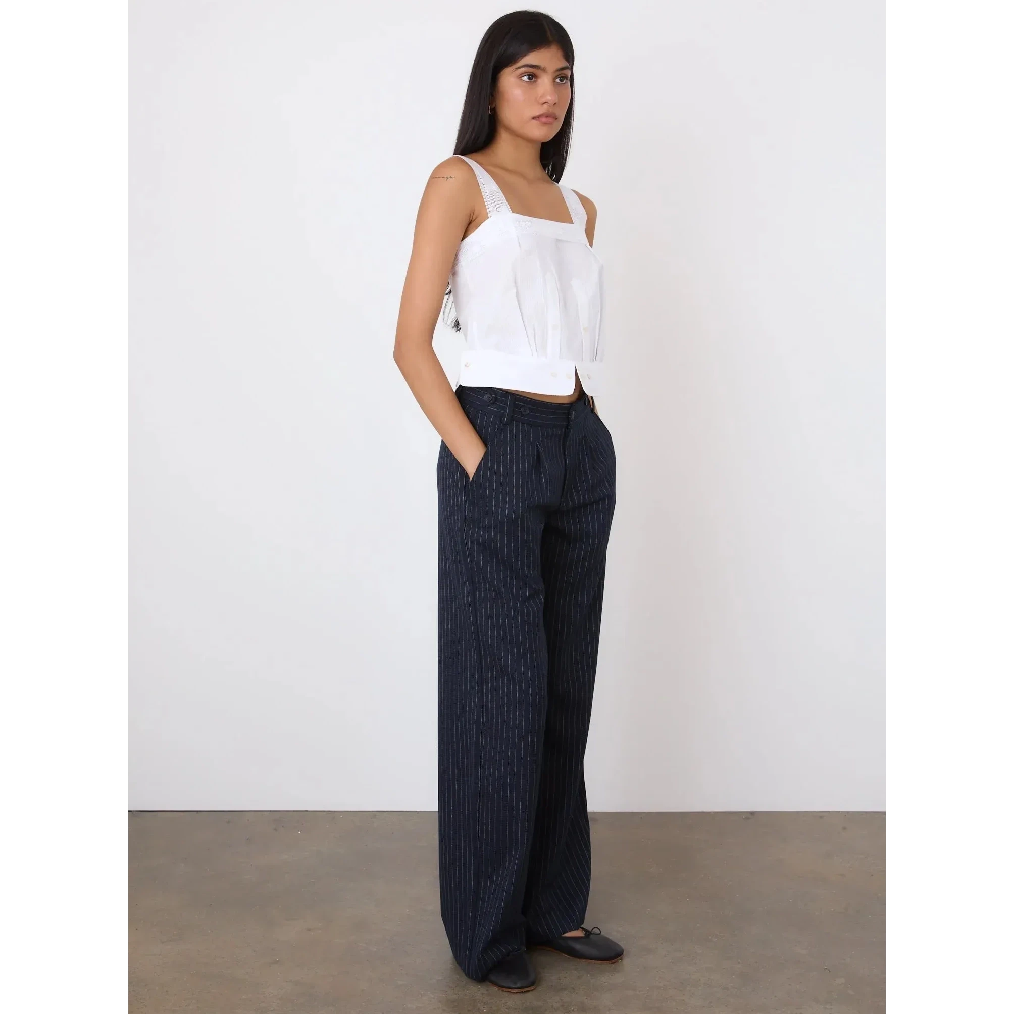 Peachy Den | Lennox Trousers | Pinstripe Bristol General Store 