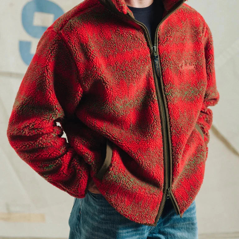 Pendleton | Jacquard Sherpa Fleece Jacket | Skywalkers Red Pendleton 