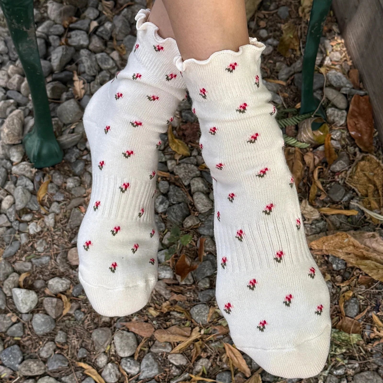 Petal Ruffled Hugger Crew Socks Socks LE BON SHOPPE 