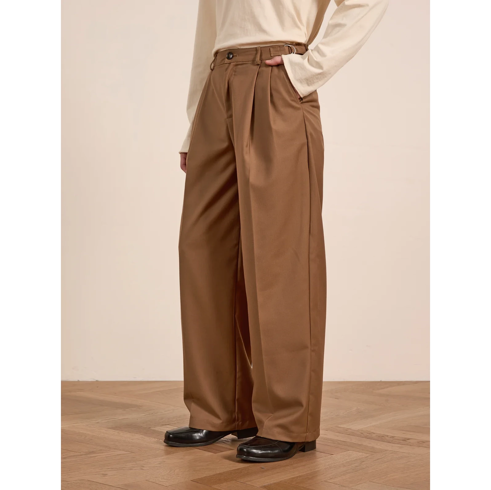 Pleated Trousers | Tan Apparel Found 