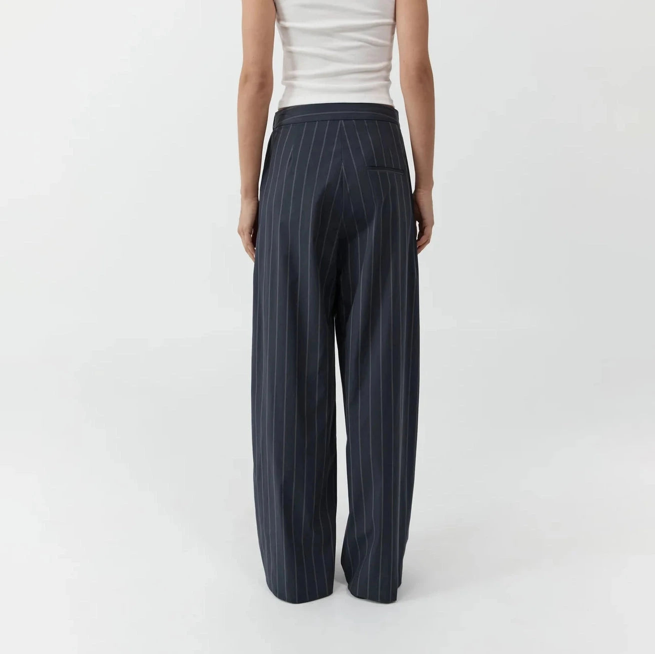 Relaxed Pleat Pants | Ink Stripe St. Agni 