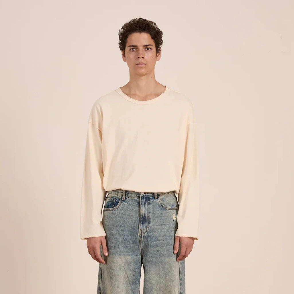 Reversed L/S Tee | Natural T-Shirt Found 