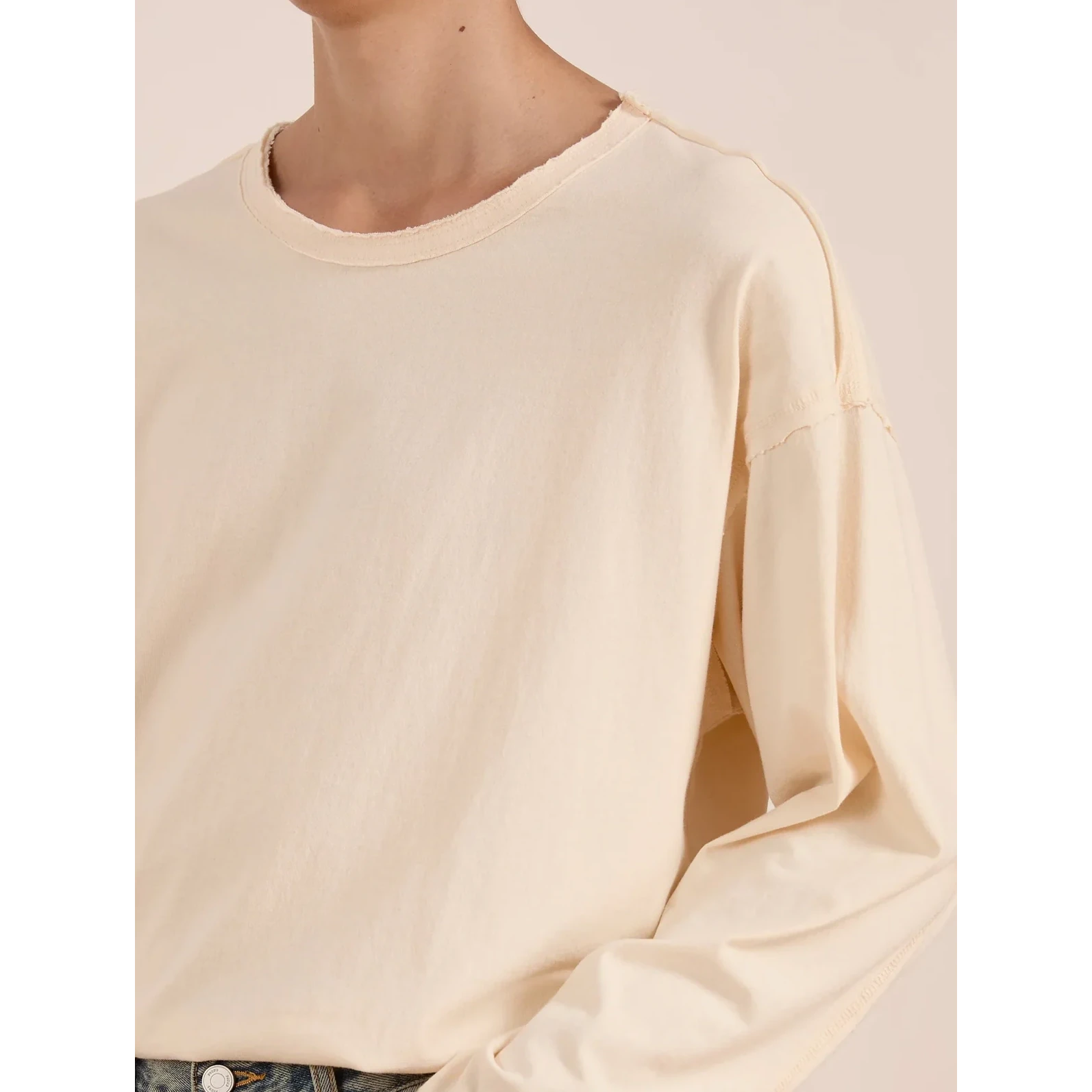 Reversed L/S Tee | Natural T-Shirt Found 