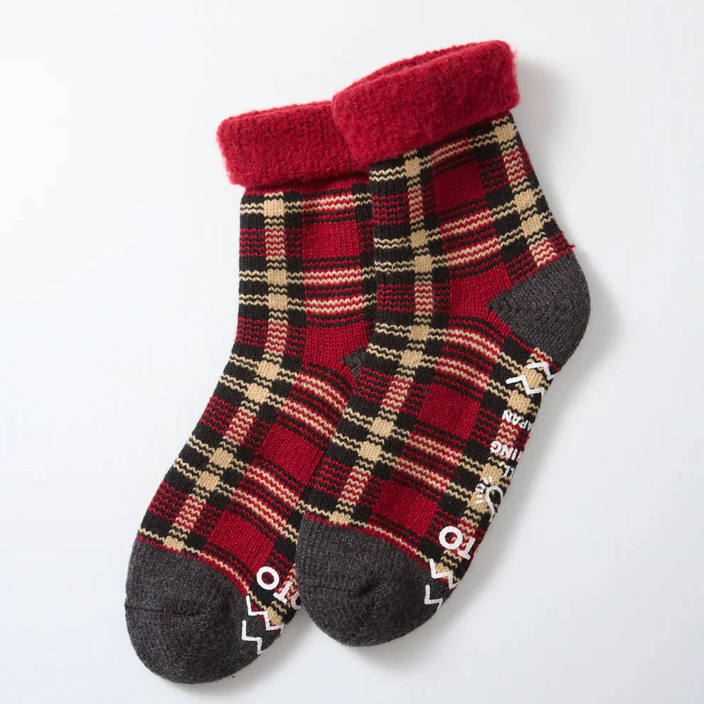 ROTOTO | Comfy Room Socks Socks ROTOTO D.Red/Black Small 