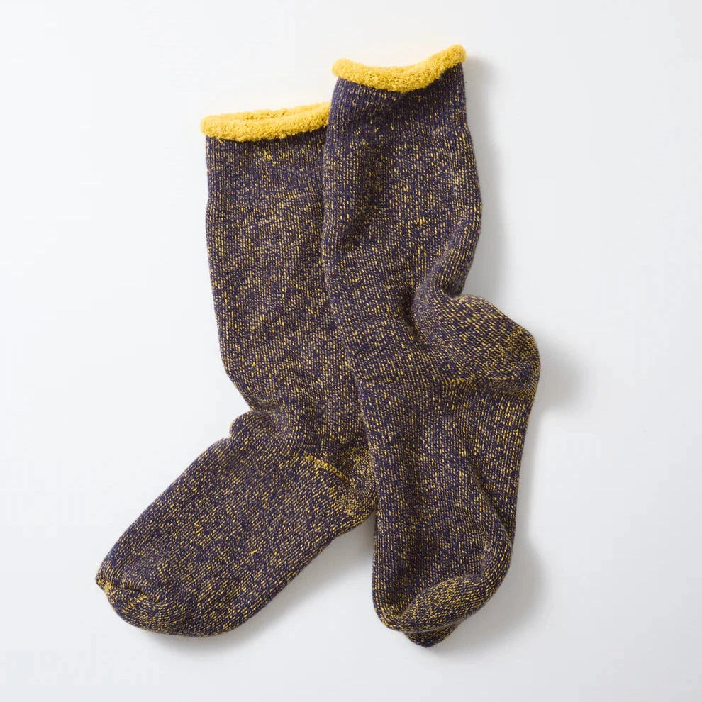 ROTOTO | Reversible Pile Socks Socks ROTOTO Small Navy / Yellow 