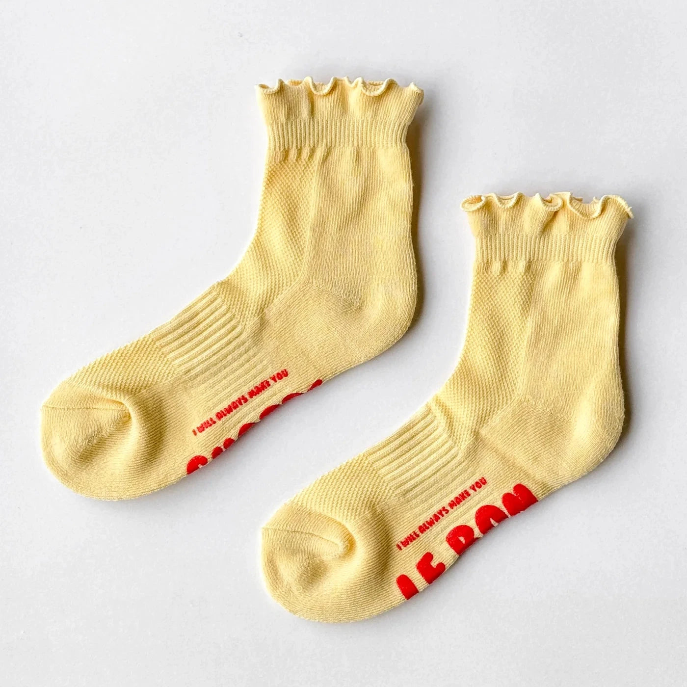 Ruffled Hugger Crew Socks Socks LE BON SHOPPE Banana 