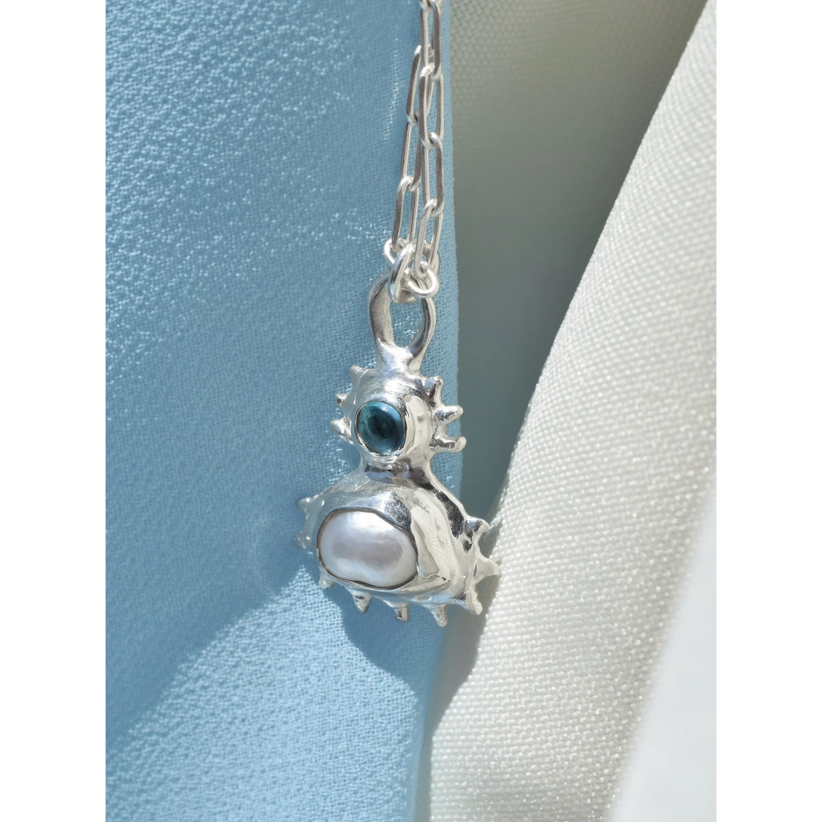 Silver Coral Pendant Necklace Annoushe Jewelry 