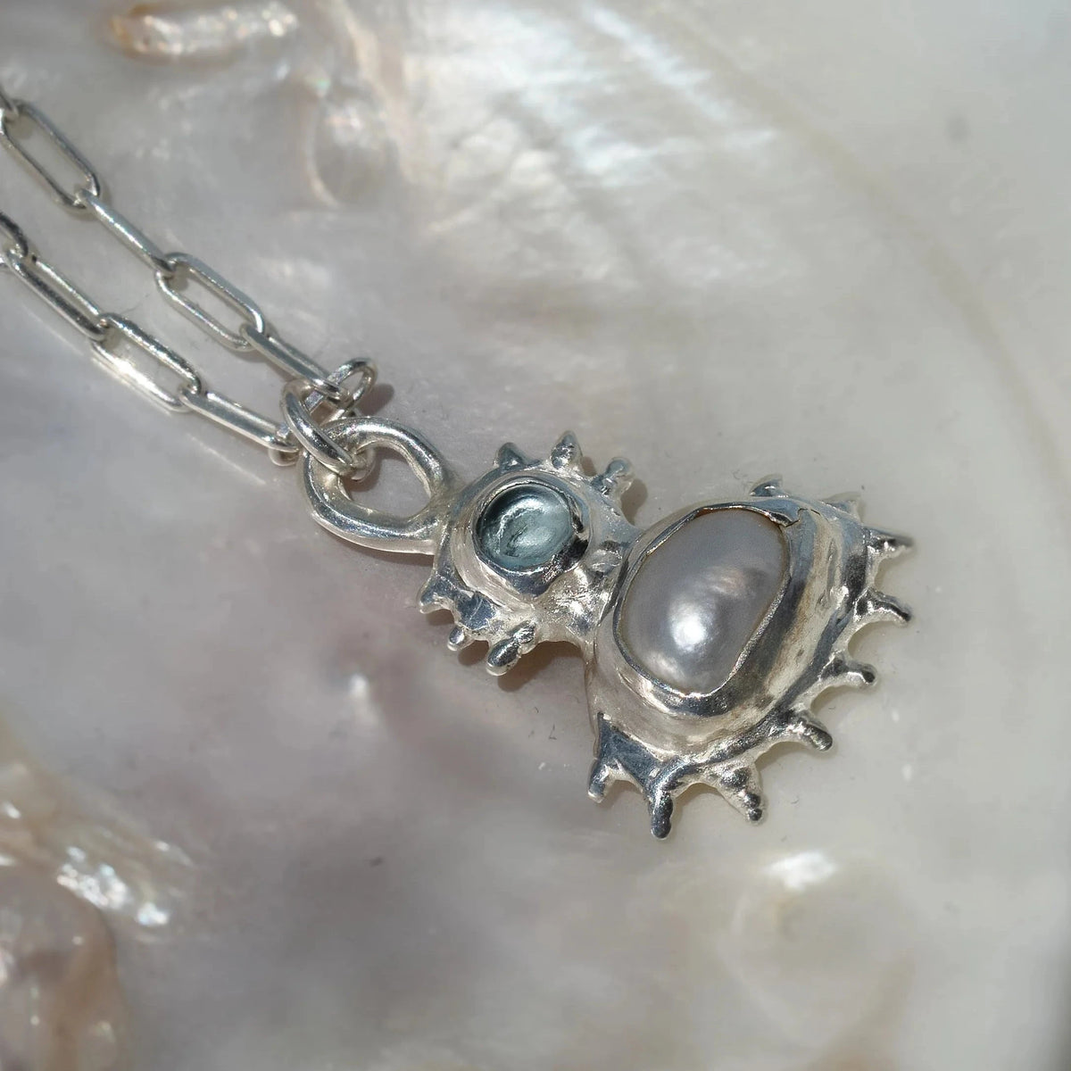 Silver Coral Pendant Necklace Annoushe Jewelry 