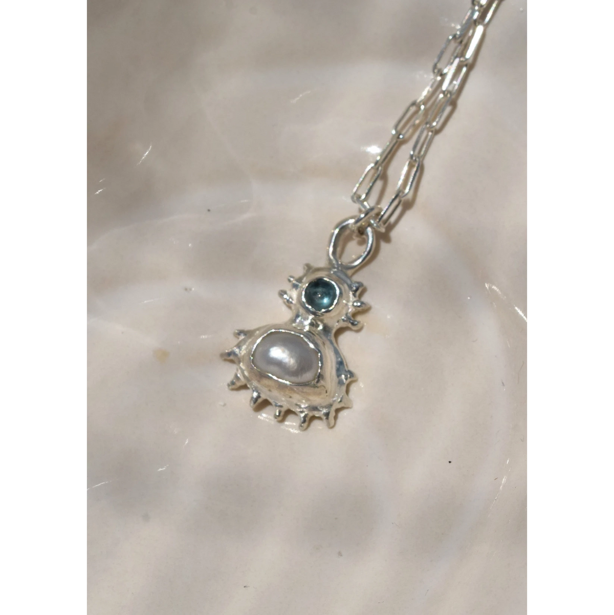 Silver Coral Pendant Necklace Annoushe Jewelry 
