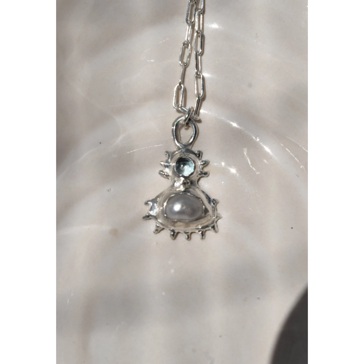 Silver Coral Pendant Necklace Annoushe Jewelry 