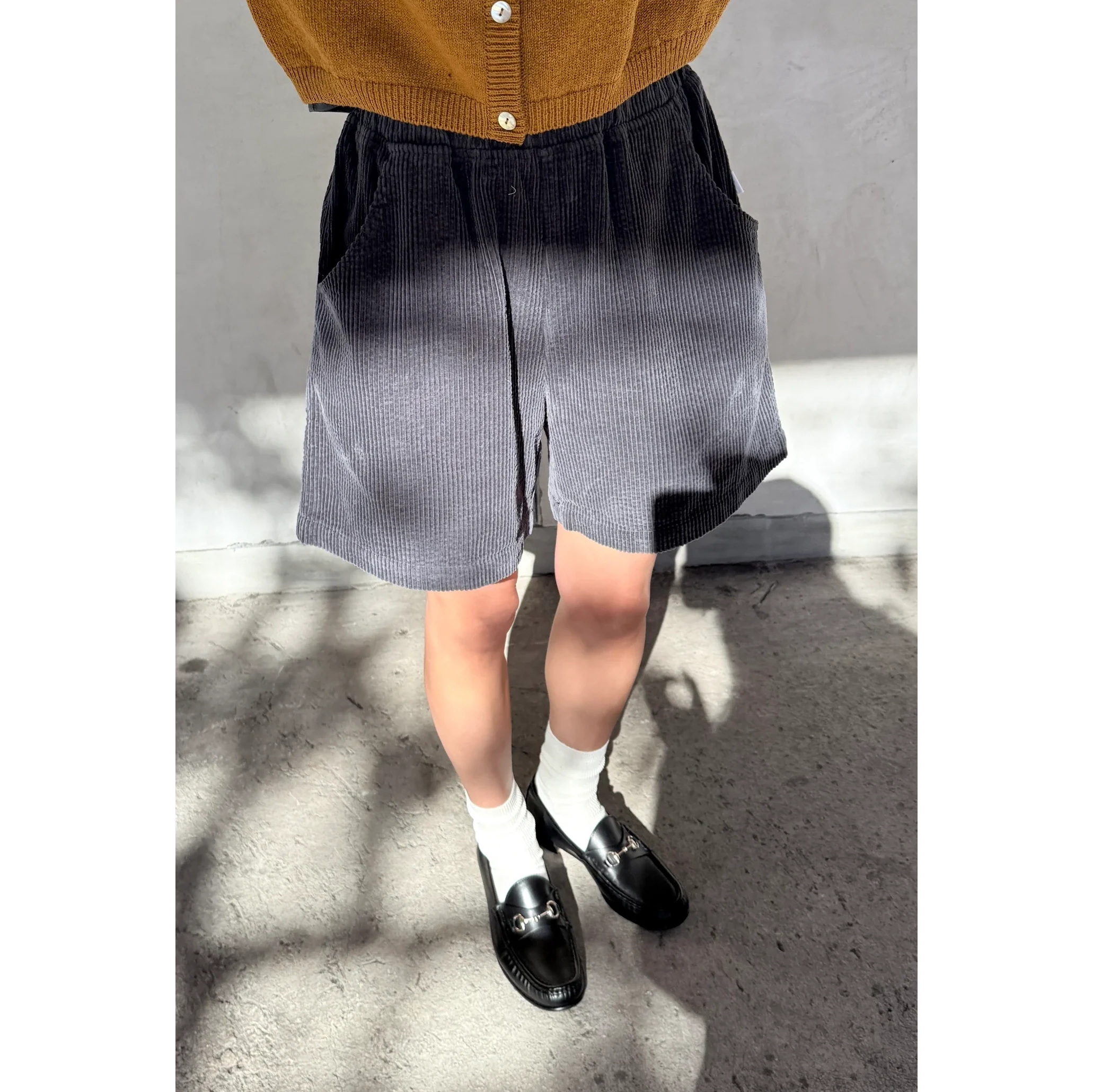 Soft Corduroy City Shorts Apparel Le Bon Shoppe Charcoal Small 