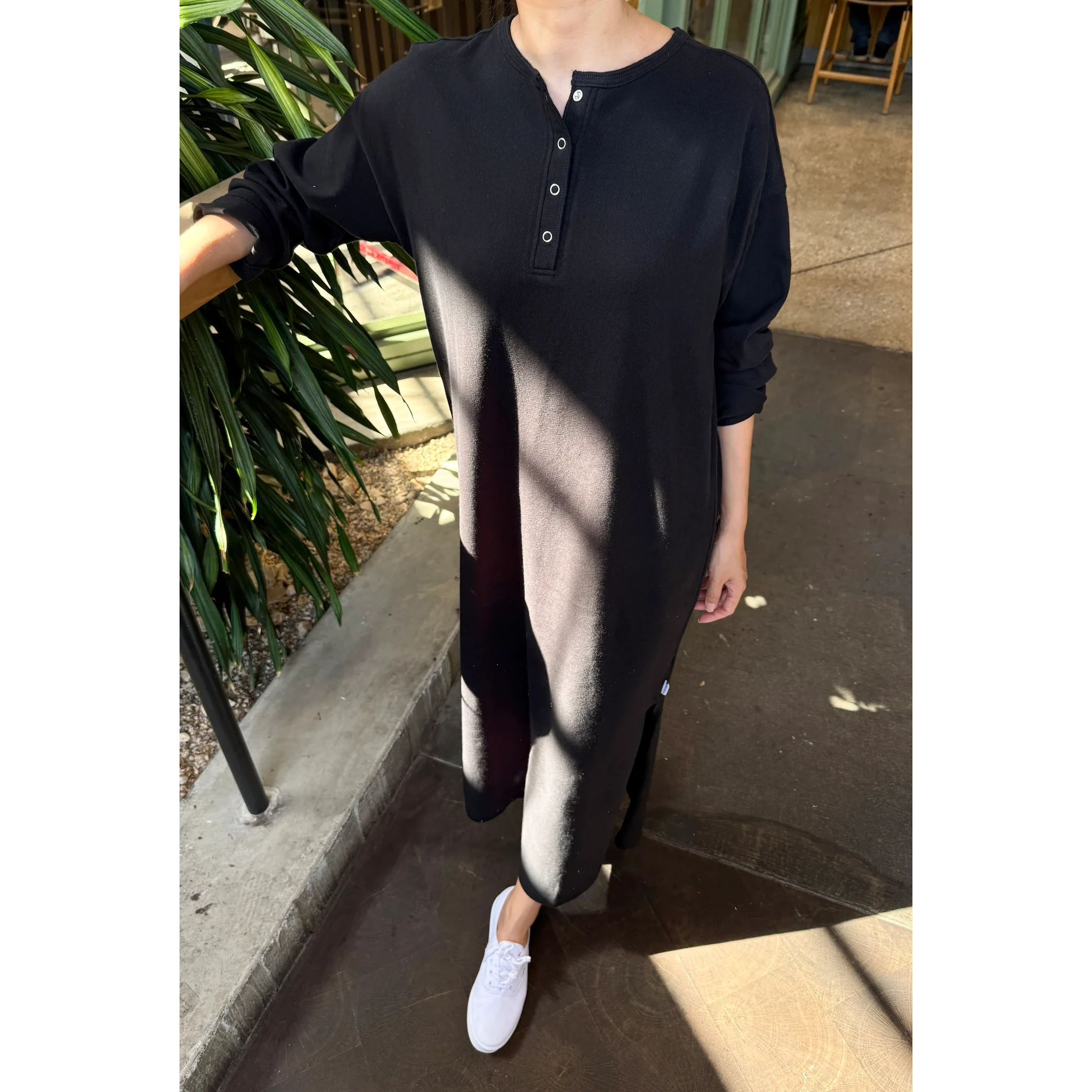 Soft Jersey Henley Dress LE BON SHOPPE 