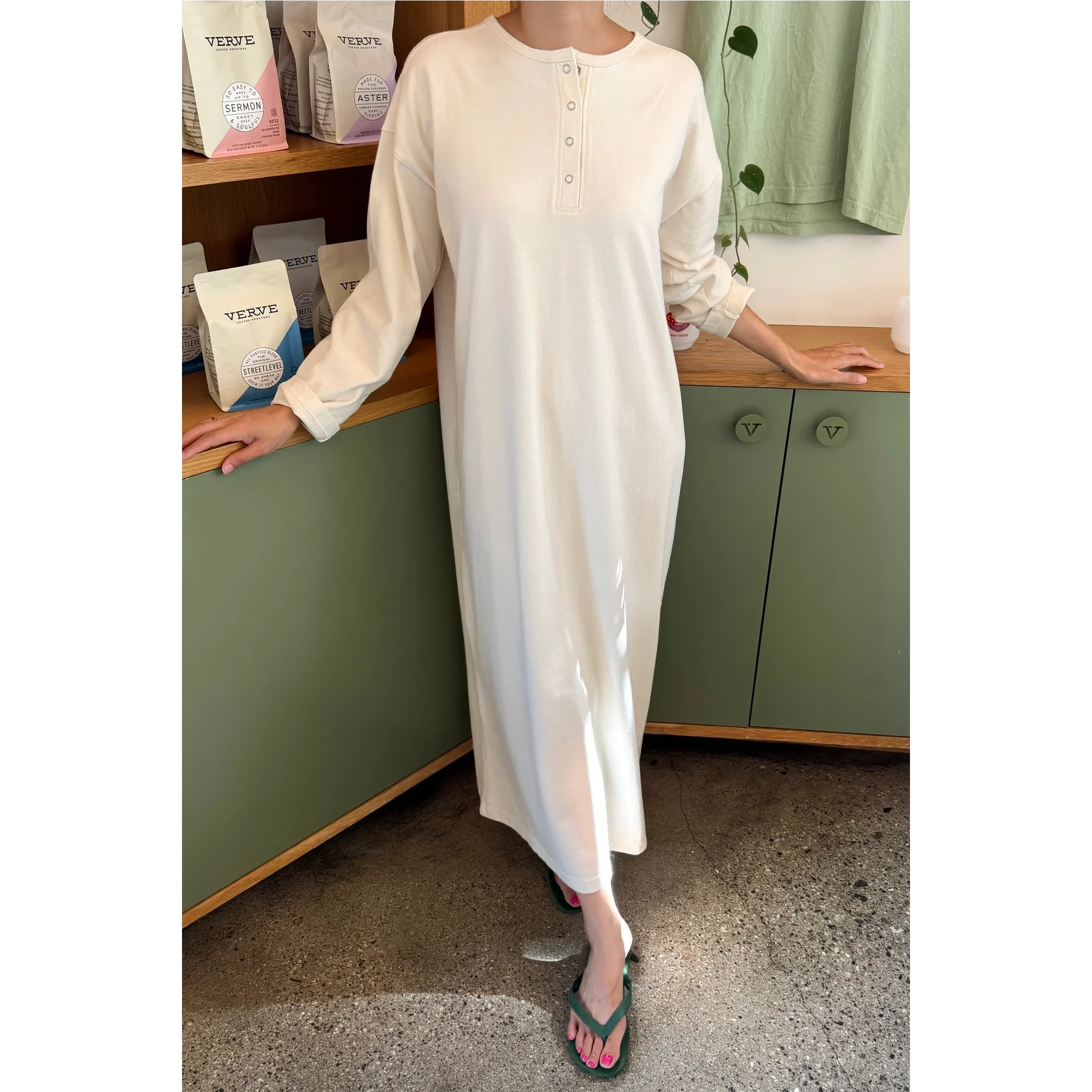 Soft Jersey Henley Dress LE BON SHOPPE 