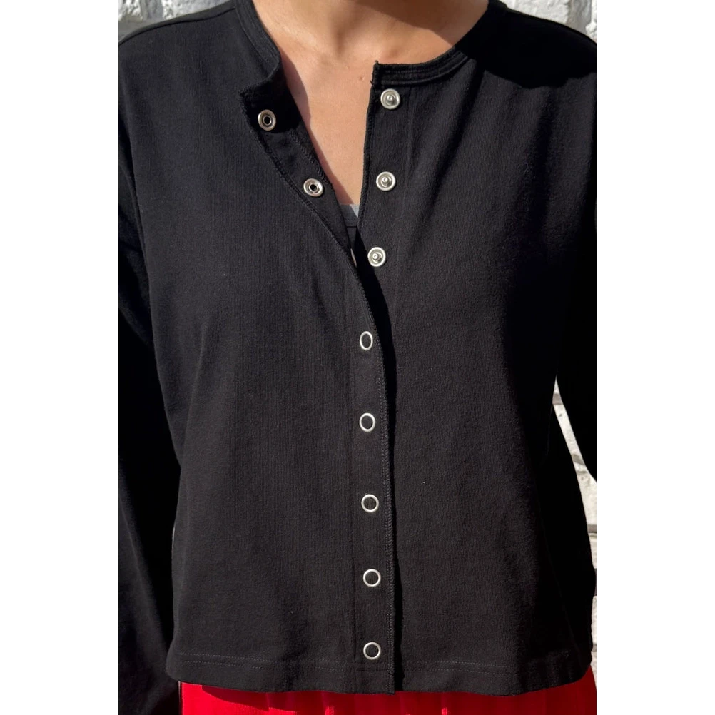 Soft Jersey Snap Cardigan LE BON SHOPPE 