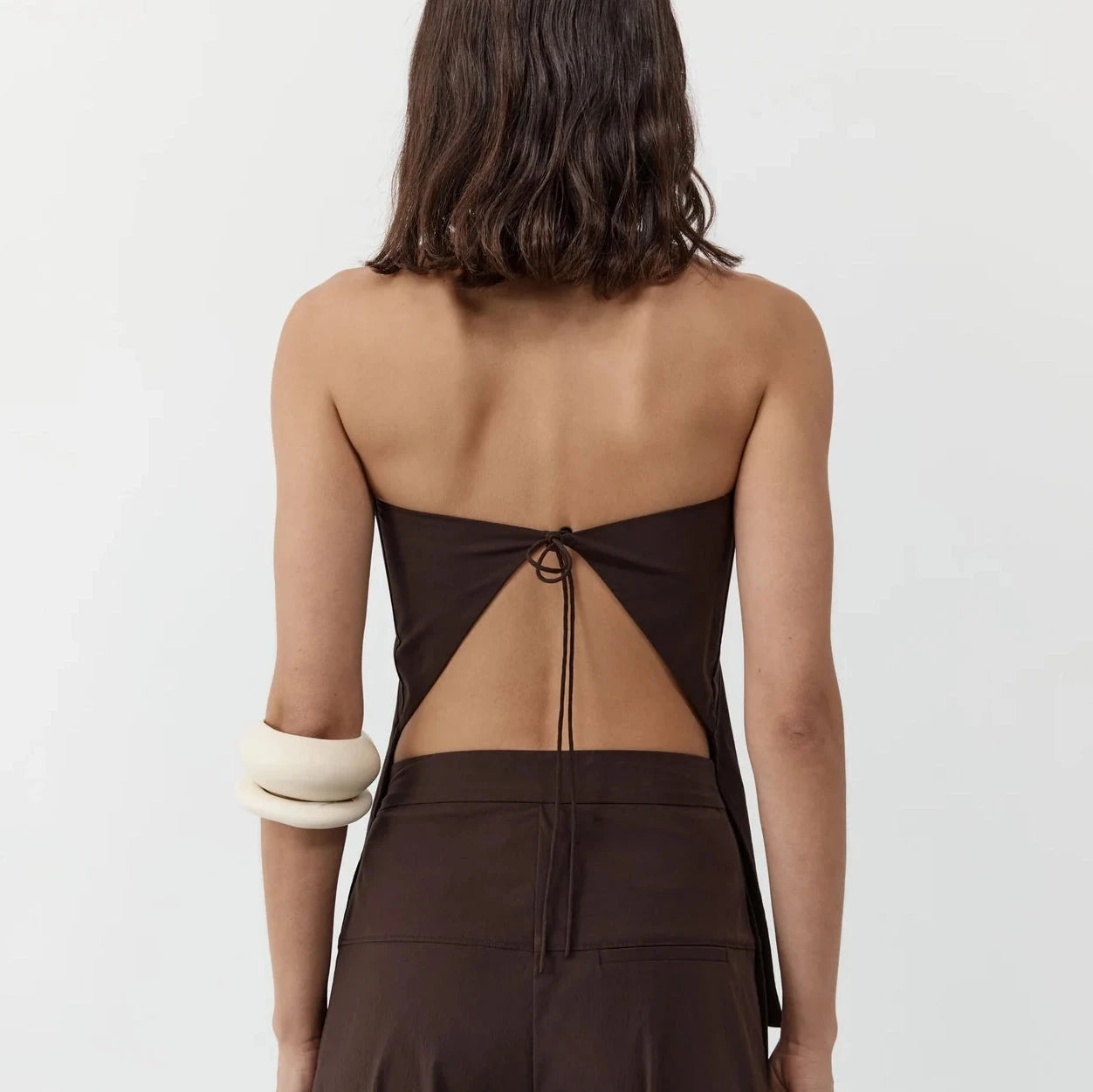 Strapless Rouleau Tie Top | Bark St. Agni 