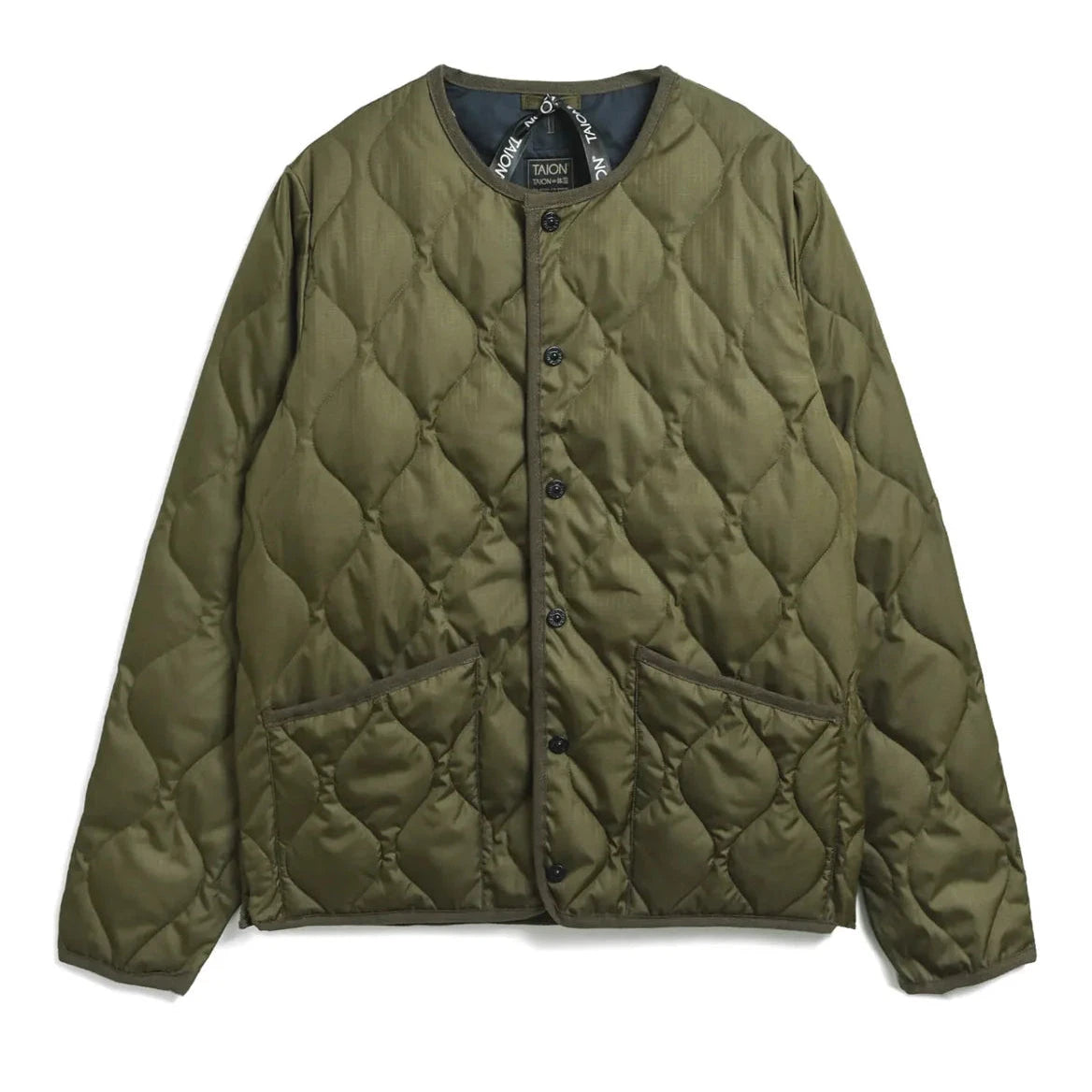 Taion | Crew Neck Down Jacket Taion D.Olive Small 