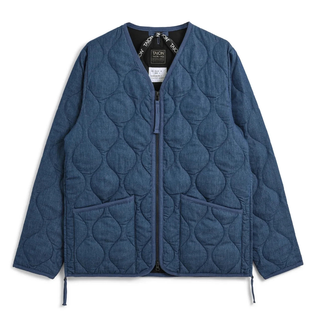 Taion | V-Neck Down Jacket Taion Indigo Denim Small 