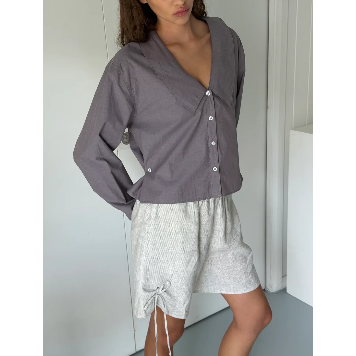 Waist Button Shirt | Currant Deiji Studios 