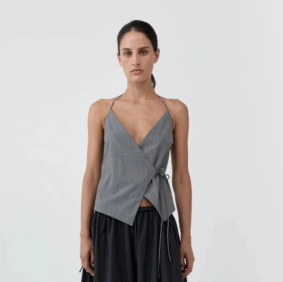 Wool Rouleau Halter Top St. Agni 