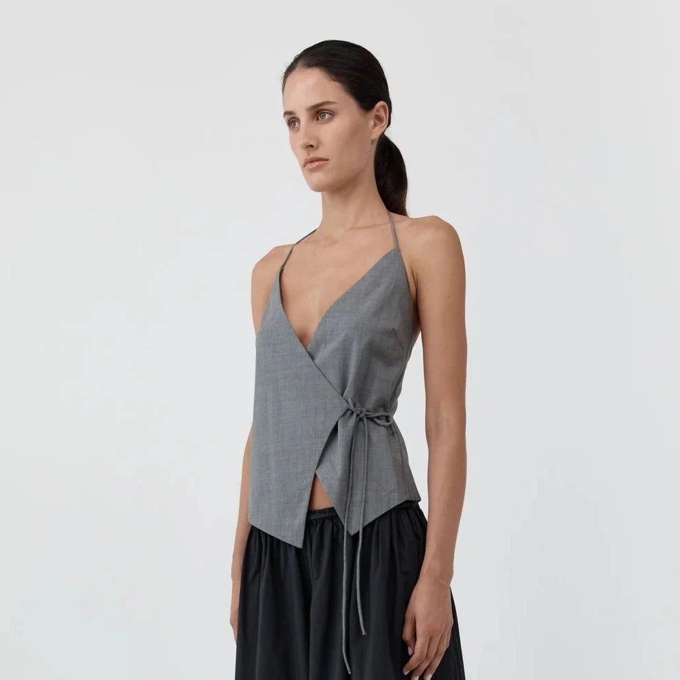 Wool Rouleau Halter Top St. Agni 
