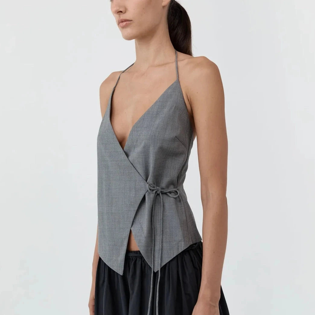 Wool Rouleau Halter Top St. Agni 