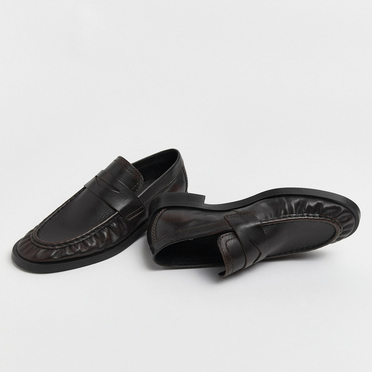 Zita Moccasin Loafers | Brown Black Loafers MIISTA 