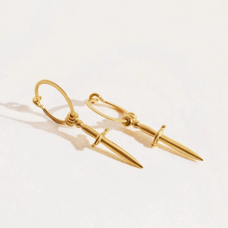 Dagger Hoop Earrings LUNAI JEWELLERY 