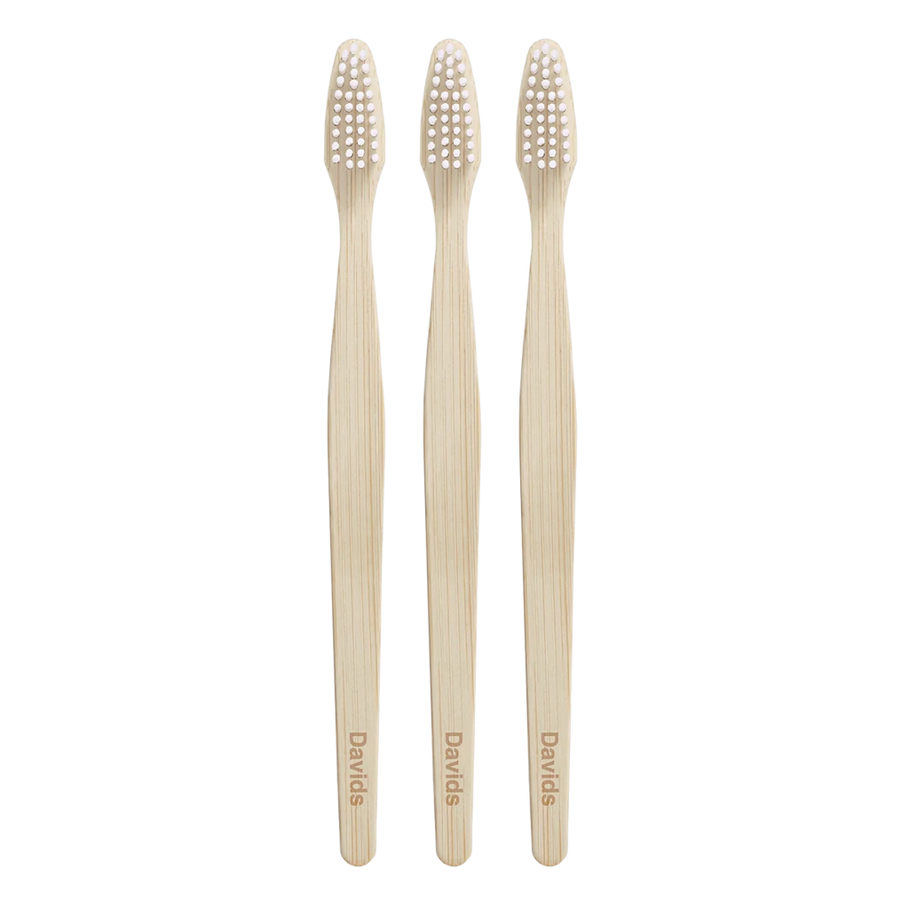 Davids Premium Bamboo Toothbrush | 3 pack (adult) Davids Natural Toothpaste 