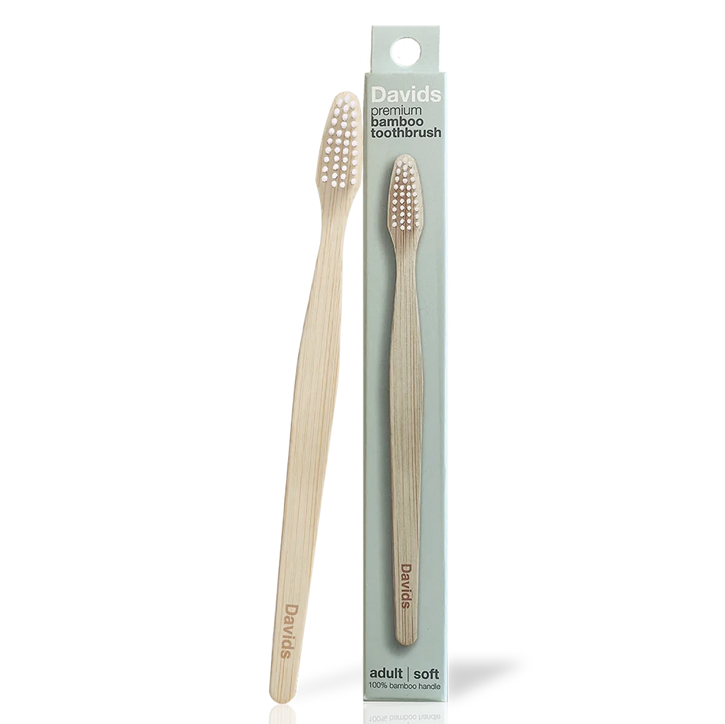 Davids Premium Bamboo Toothbrush | Single (adult) Davids Natural Toothpaste 