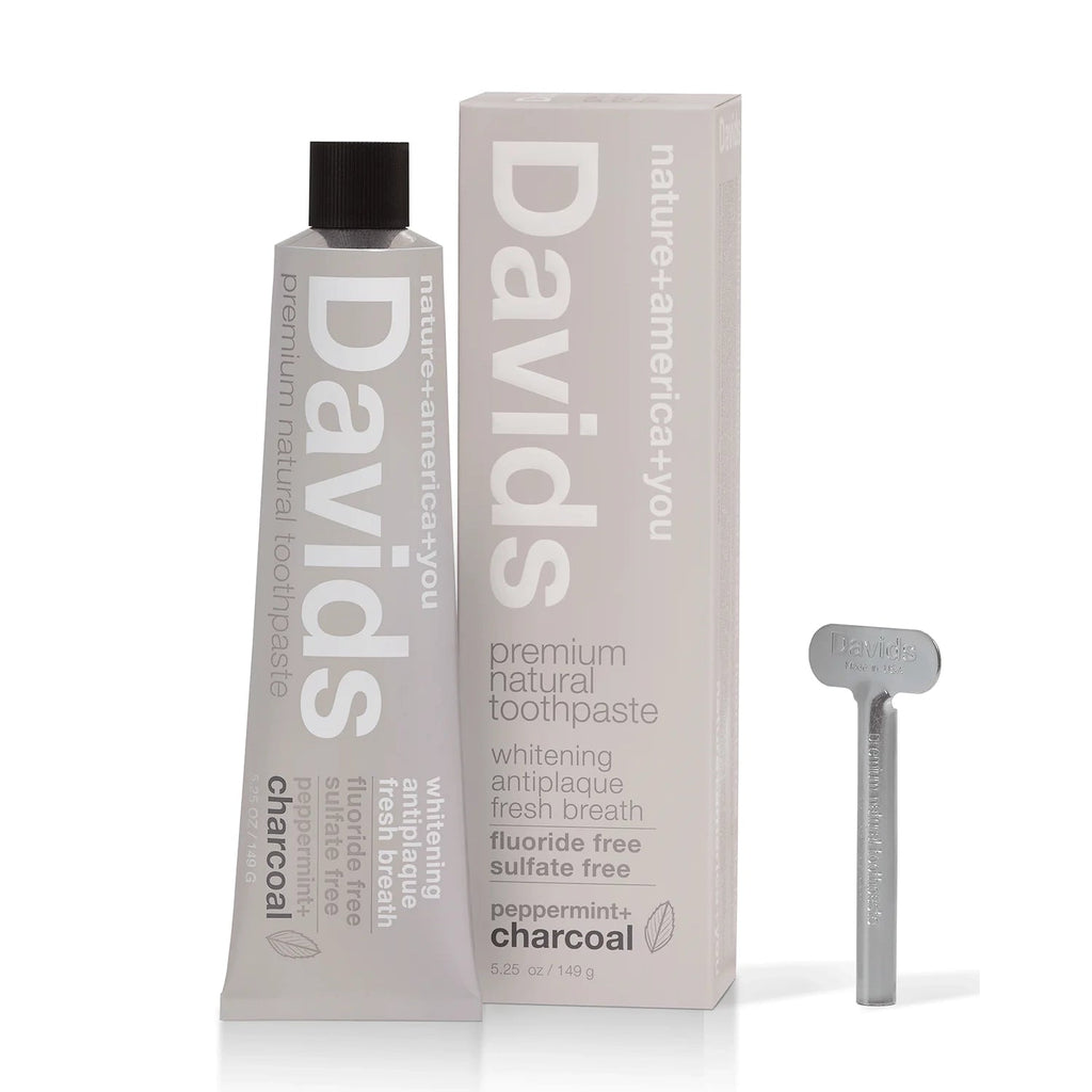 Davids Premium Toothpaste | Charcoal + Peppermint Davids Natural Toothpaste 