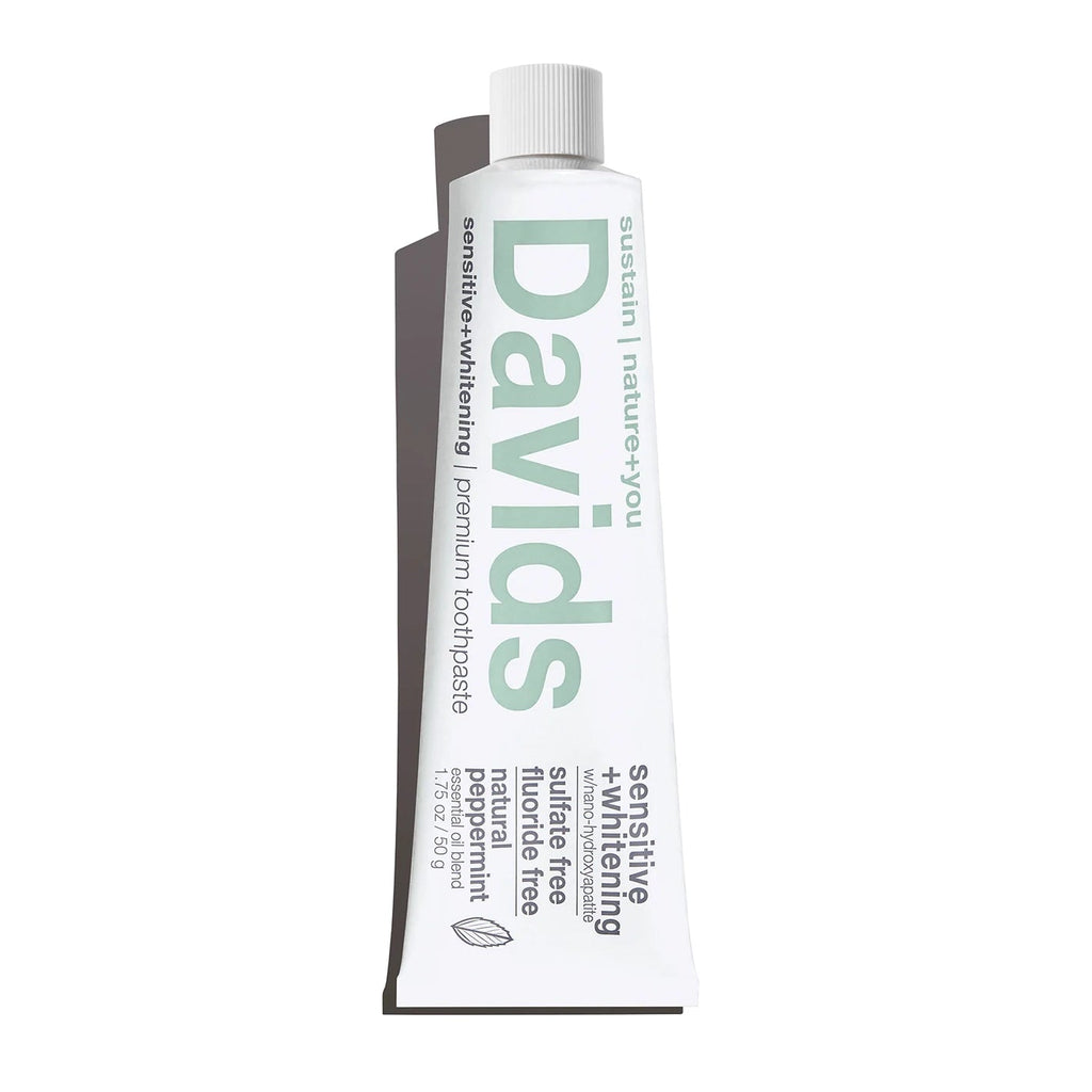 Davids Premium Toothpaste | Sensitive + Whitening Nano-Hydroxyapatite | Travel Size Davids Natural Toothpaste 