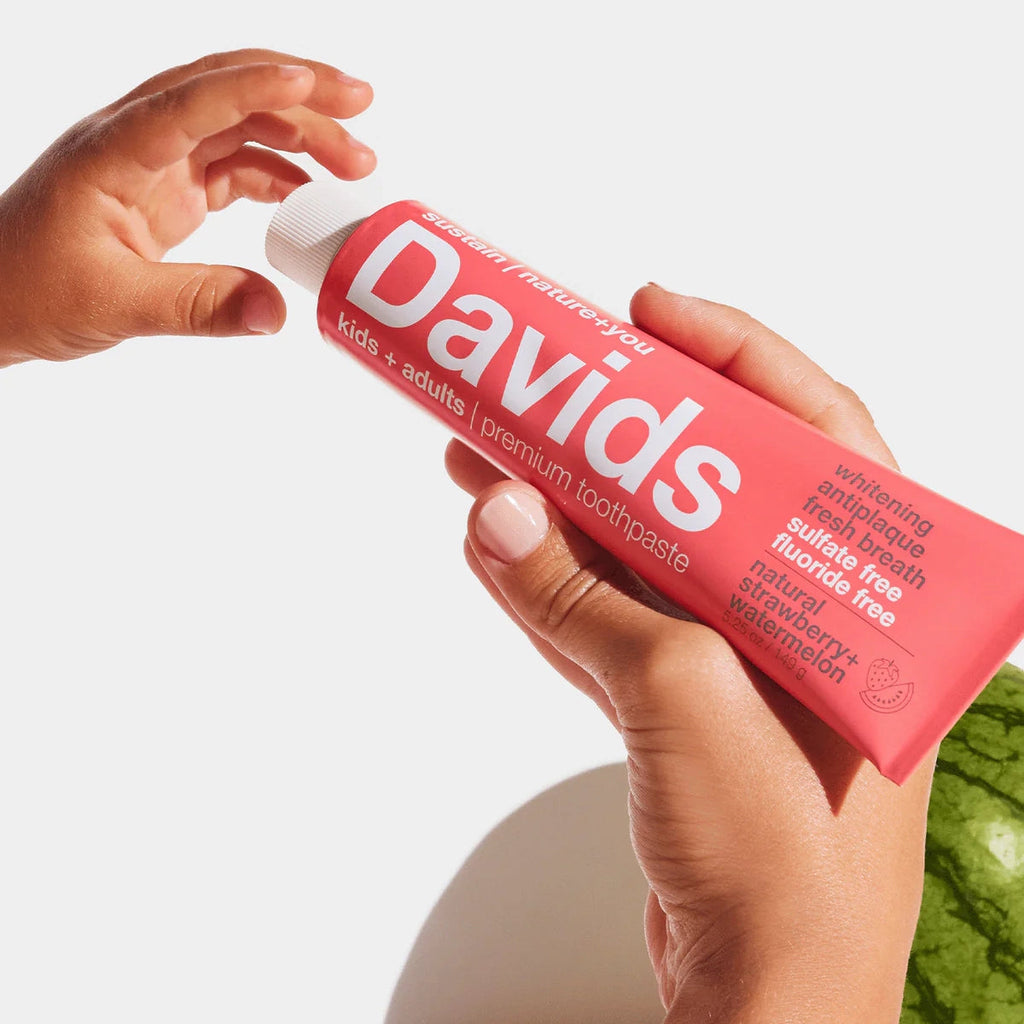Davids Premium Toothpaste | Strawberry Watermelon (kids + adults) Davids Natural Toothpaste 