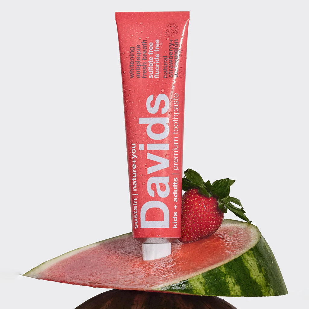 Davids Premium Toothpaste | Strawberry Watermelon (kids + adults) Davids Natural Toothpaste 