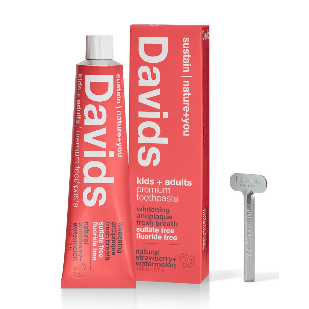 Davids Premium Toothpaste | Strawberry Watermelon (kids + adults) Davids Natural Toothpaste 