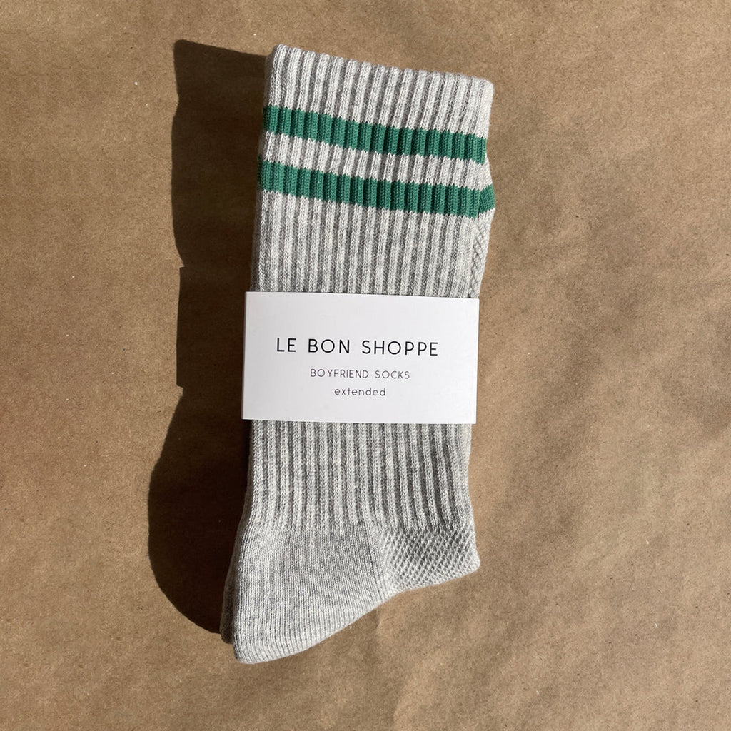 Extended Boyfriend Socks - Lt. Grey LE BON SHOPPE 