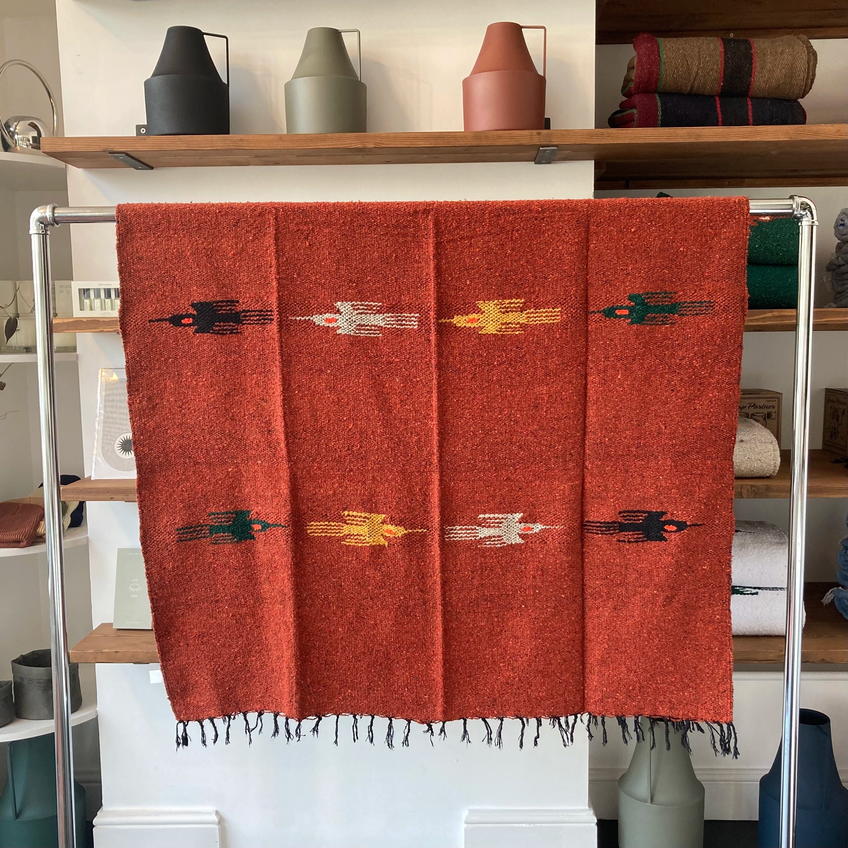 Handwoven Blanket - Rust Blanket HANDMADE 