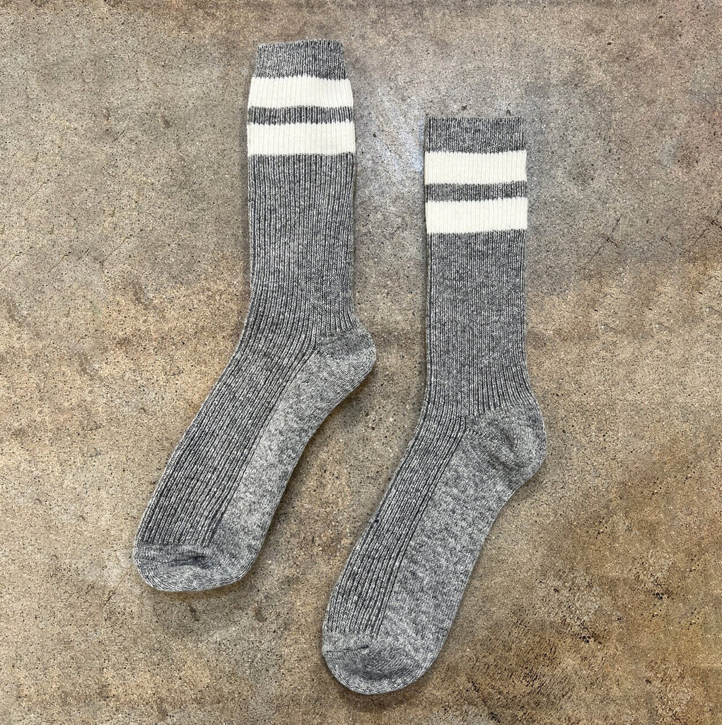 Le Bon Shoppe Grandpa Varsity Socks Socks LE BON SHOPPE Stone Sugar 