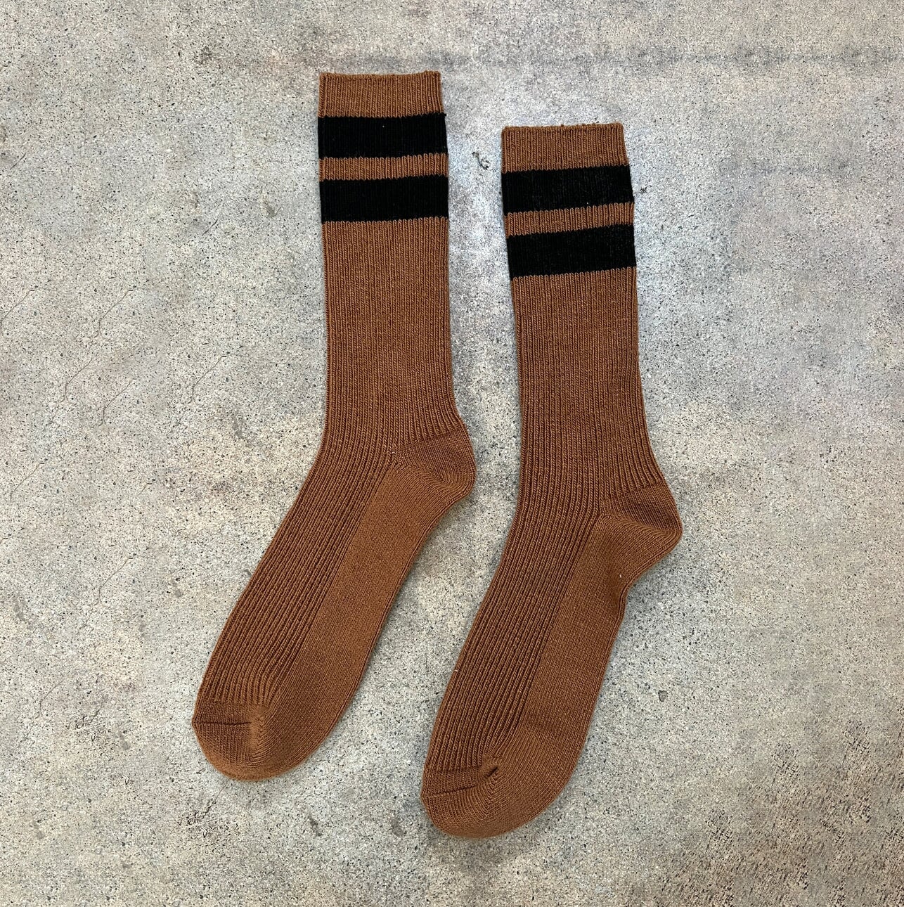 Le Bon Shoppe Grandpa Varsity Socks - Tawny Black Stripe Socks LE BON SHOPPE 