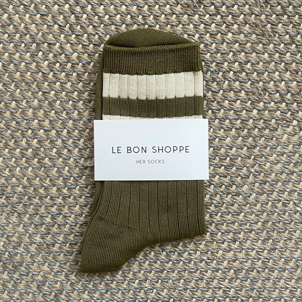 Le Bon Shoppe Her Varsity Socks - Fern LE BON SHOPPE 