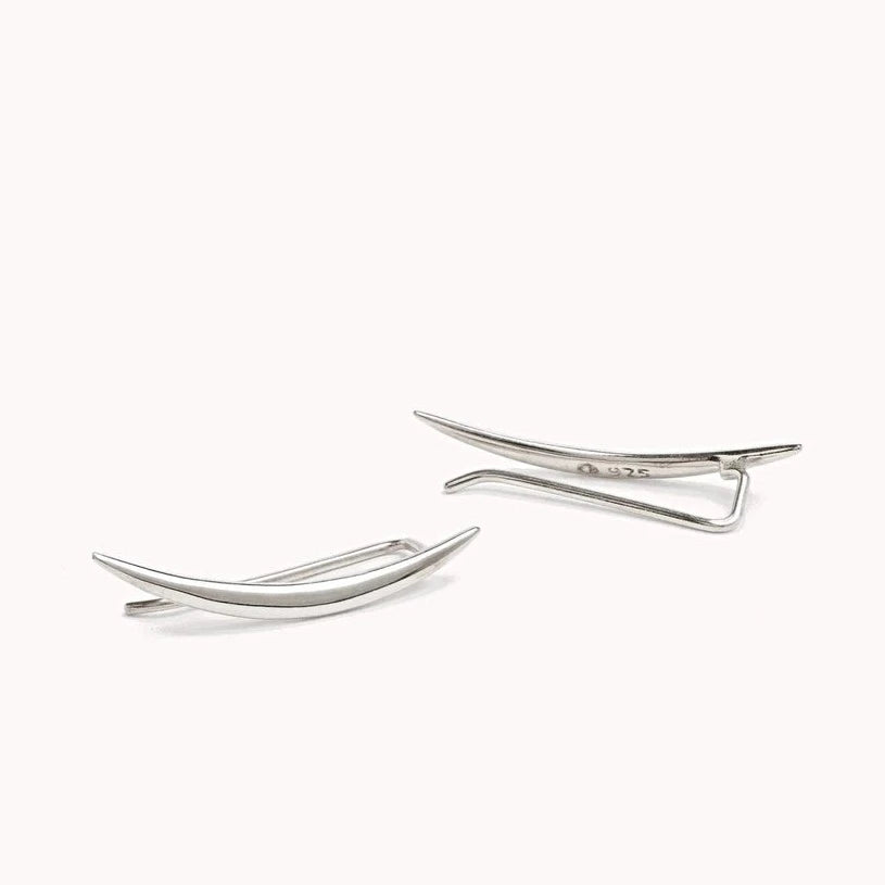 Minimalist Ear Climber LUNAI JEWELLERY Sterling Silver 