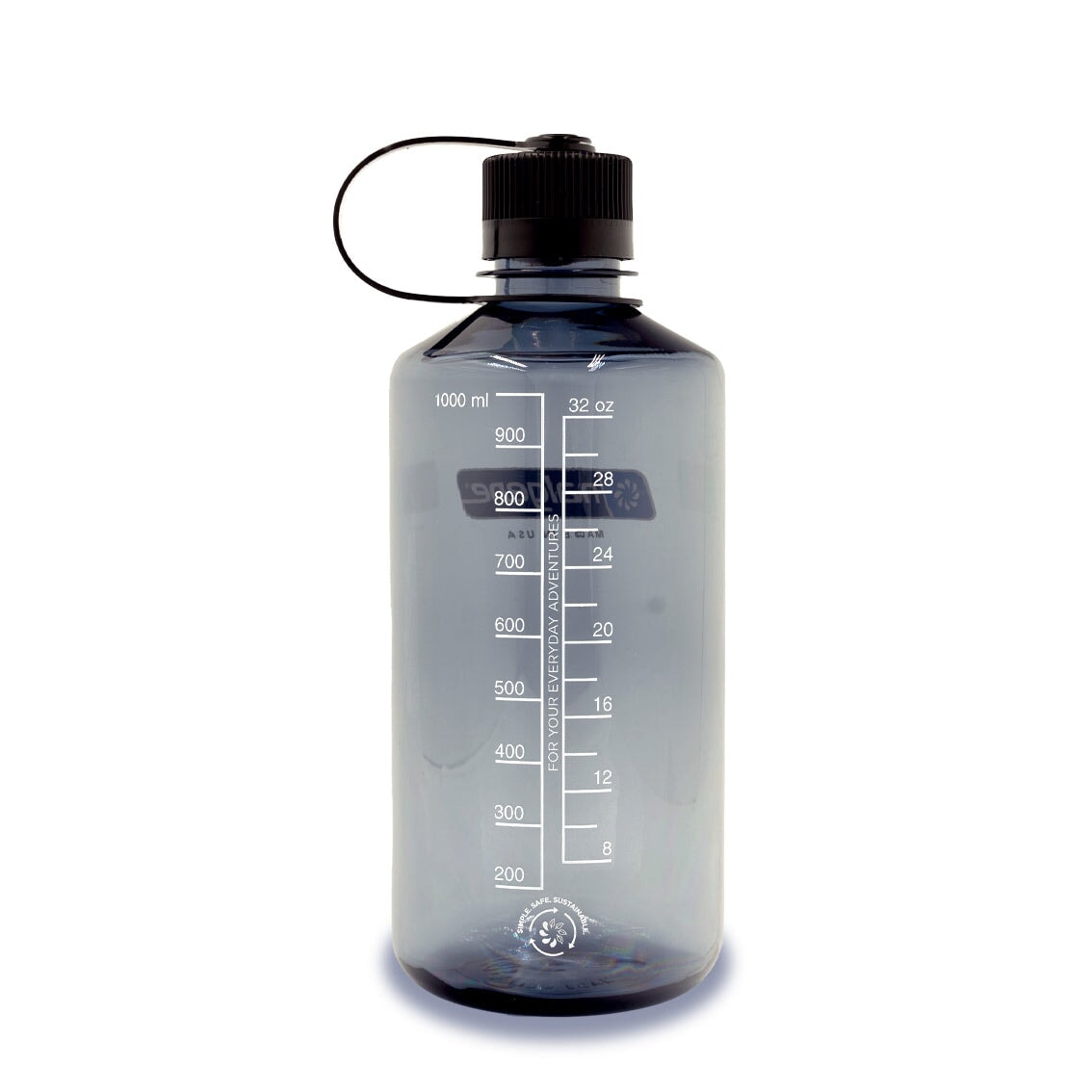 Nalgene | 1L / 32oz Narrow Mouth Sustain Water Bottle | Grey Black NALGENE 