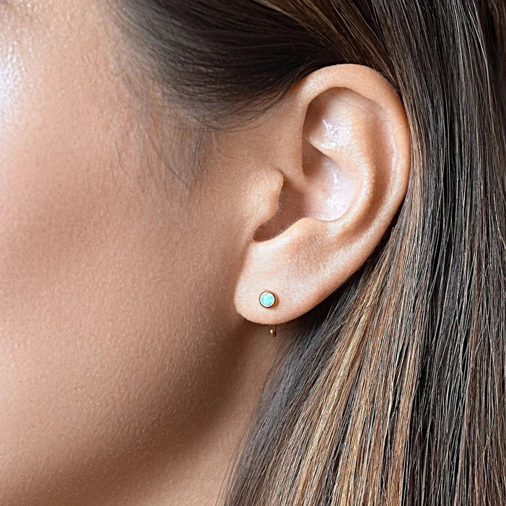 Opal Huggies Earrings LUNAI JEWELLERY 
